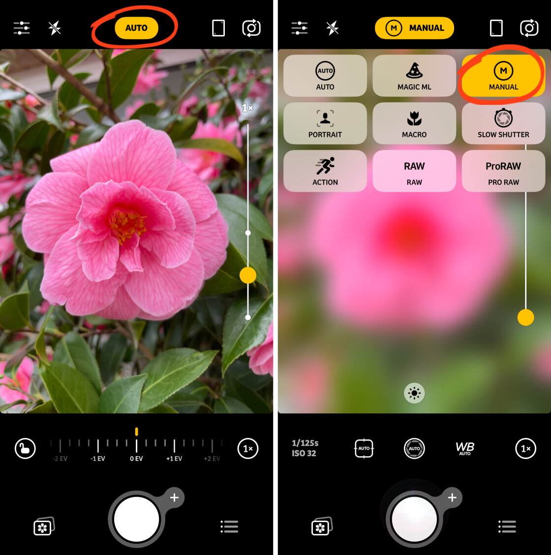 iPhone Camera Controls no script